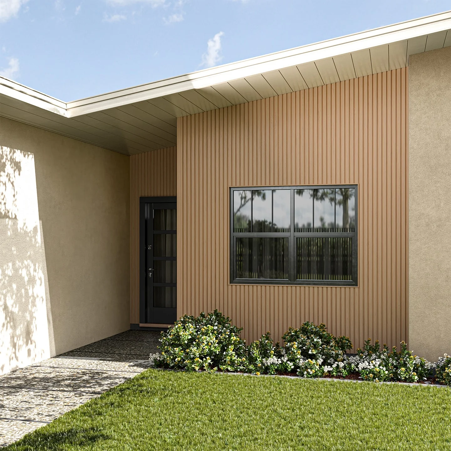 Composite Wide Slat Cladding (21 SF) - Honey Brown - Image 3